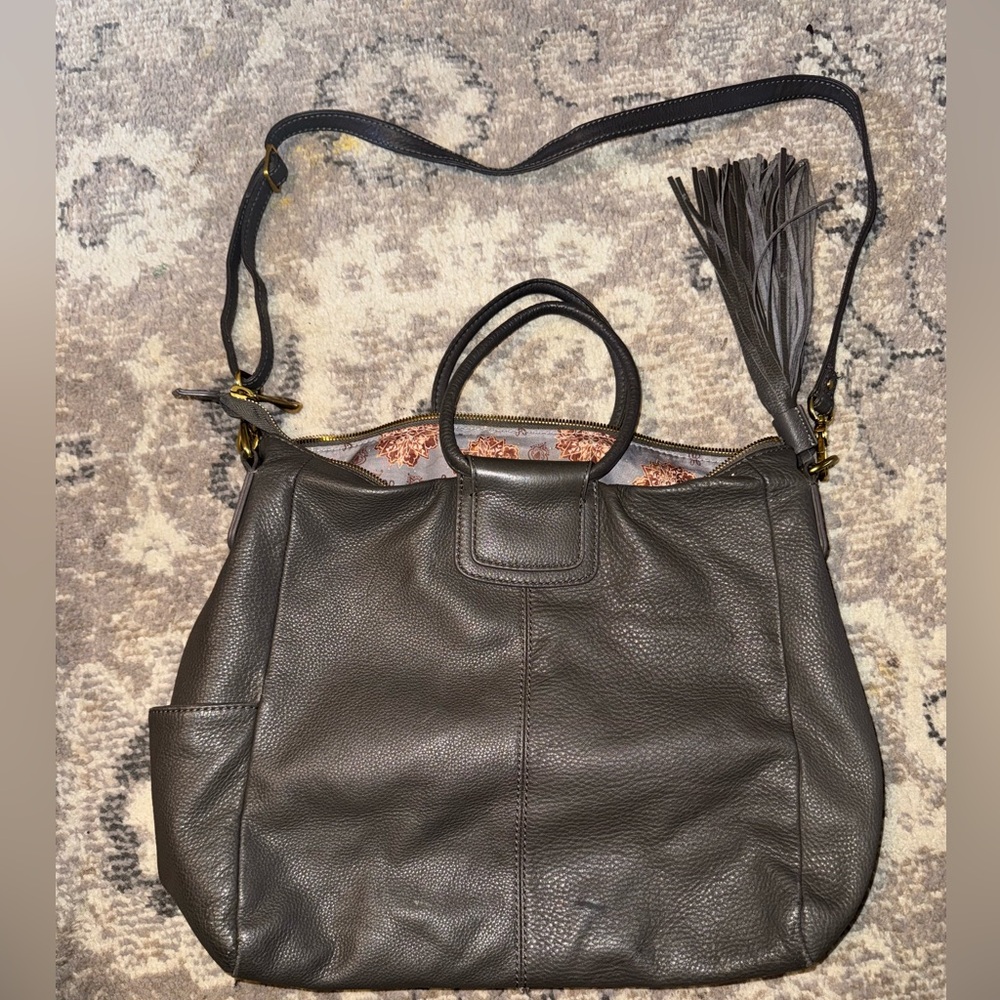 HOBO Dark Gray Leather Shoulder Bag